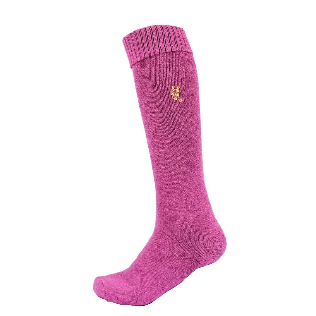 Magenta Ladies Knee high socks side